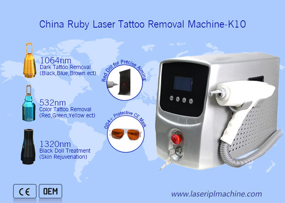 220v 532nm Laser-Tätowierungs-Abbau-Maschine tragbares Q schaltete Yag