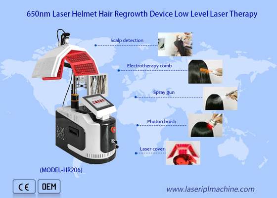 650 Nm Diodenlaser-Haarwuchsmaschine Niedrigstufene Haartherapie-Analysator