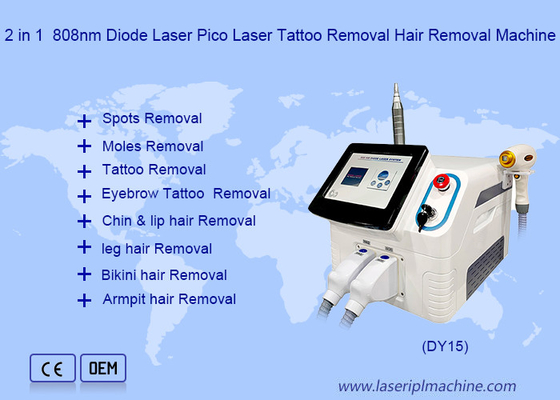 Spa 808 Nm Diodenlasermaschine 2 in 1 Haarentfernung und Pikosekunden-Tattooentfernung