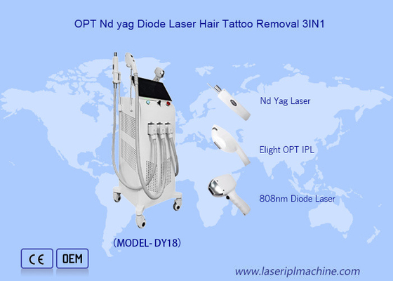 Multifunktionale 3 In 1 808nm Dioden Laser Haare entfernen Tätowierung entfernen