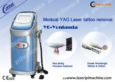Doppelstangen-Handstück Q swtich Nd Yag 532nm professionelle Laser-Tattoo-Entfernung Maschine
