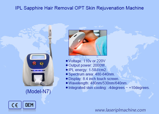 Kristallmaterial Saphir IPL Laser-Haarentfernung Hautverjüngungsmaschine