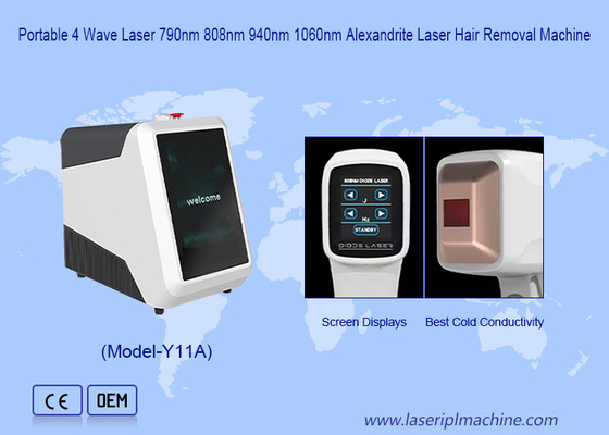 Portable 4 Wellenlängen mit Kühlsystem Dioden Laser Haarentfernung Maschine