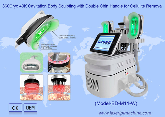 360 Cryo 40K Kavitationskörperskulptur mit doppeltem Kinngriff zur Celluliteentfernung
