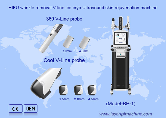 HIFU Faltenentfernung V-Line Eis-Crio Ultraschall Hautverjüngungsmaschine