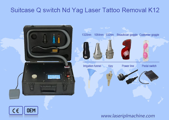 Koffer 532nm Laser Tattoo Entfernung Mini Q Switch Nd Yag Schönheitsmaschine