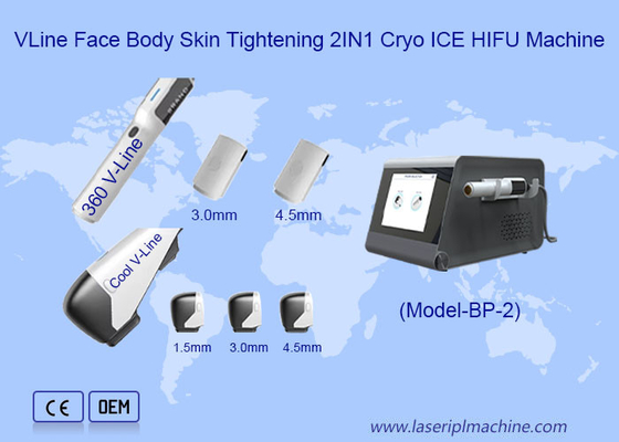 VLine Gesichtskörper Anti-Aging Haut Straffung 2IN1 Cryo ICE HIFU Maschine