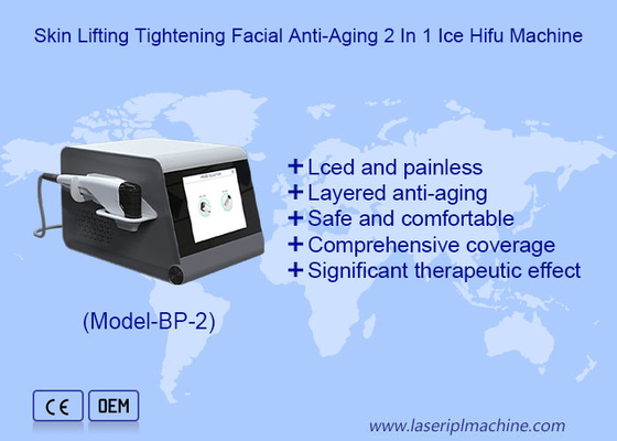 Haut-Lifting-Spannung Gesichts Anti-Aging 2 in 1 Eis-Hifu-Maschine