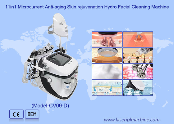 11 in 1 Gesichtsreinigung Hautlifting Rf Hydro Mikrodermabrasion Maschine zum Peeling Tiefreiniger