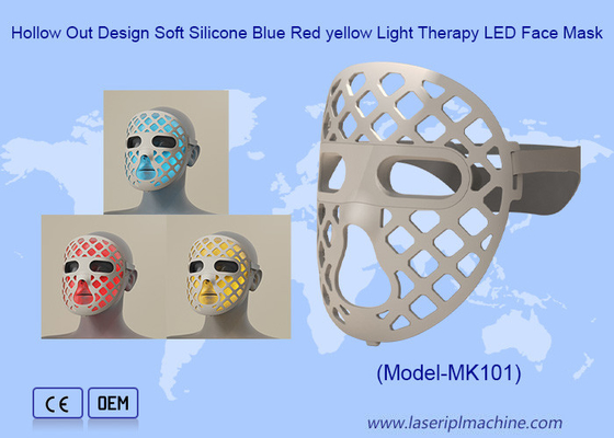 360-Grad-Soft-Silicon-Gesichtsmaske mit Hohl-Design-Led-Blau-Rot-Led-Lichttherapie