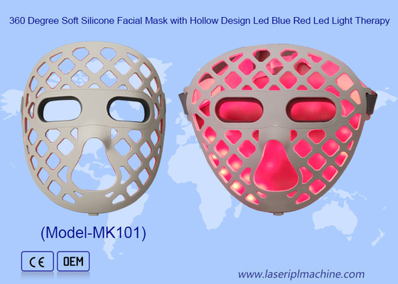 Hollow Out Design Soft Silicone Blau Rot Gelb Lichttherapie LED Gesichtsmaske