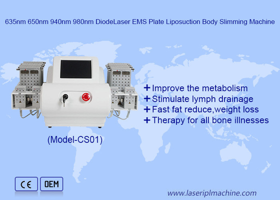 EMS Pads 635nm 650nm 940nm 980nm LipoLaser Fettabsaugmaschine für die Fettabfertigung Gewichtsverlust