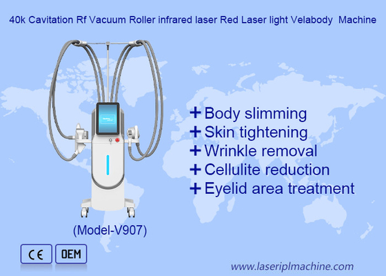 360-Rotationsvakuum RF 40K Kavitation für Körperkontur Bauchfettentfernung Velaslim Maschine