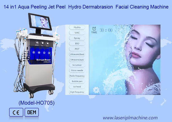 14 in 1 Ultraschall-Scrubber RF Bio Gesichtsreinigung Hydrodermabrasion Maschine