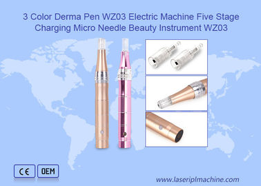 3 Farbe Derma Pen Elektrische Maschine Fünf Stufe Ladung Mikro Nadel Schönheitsgerät