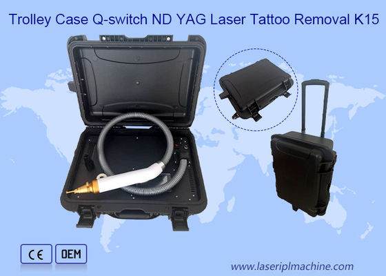 Trolley Case 1064nm 532nm 1320nm Q Switch Nd Yag Laser Tattoo Entfernung Maschine
