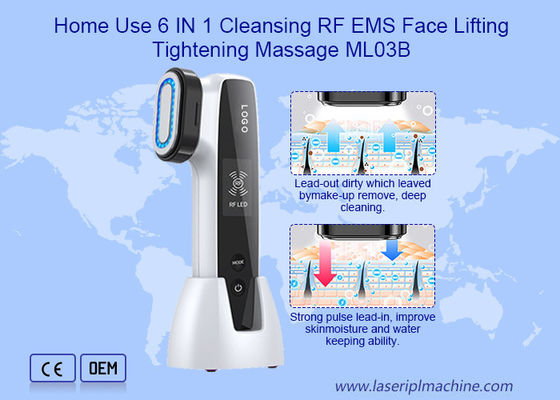 6 IN 1 Reinigungsrf-Schönheits-Ausrüstung Ems-Face lifting, das Massage festzieht