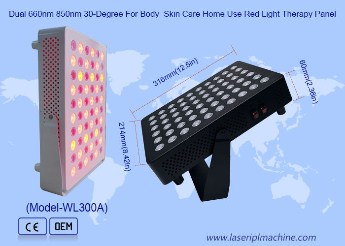 Dual 660nm 850nm 30-Grad-Rotlichttherapie-Panel für Körper- und Hautpflege zu Hause