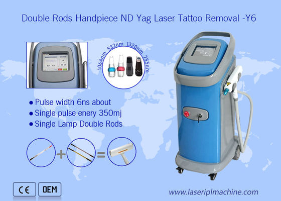 Guter Preis Doppelstangen-Handstück Q swtich Nd Yag 532nm professionelle Laser-Tattoo-Entfernung Maschine Online