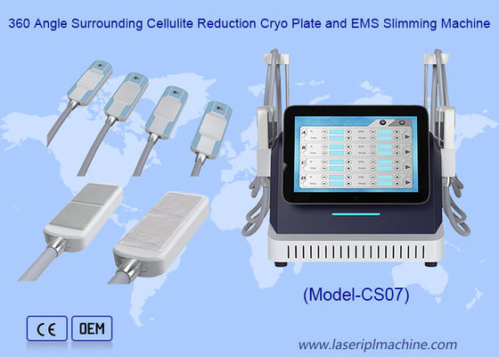 Guter Preis 360-Winkel-Cellulite-Reduktionscryo-Platte und EMS-Schlankheitsmaschine Online