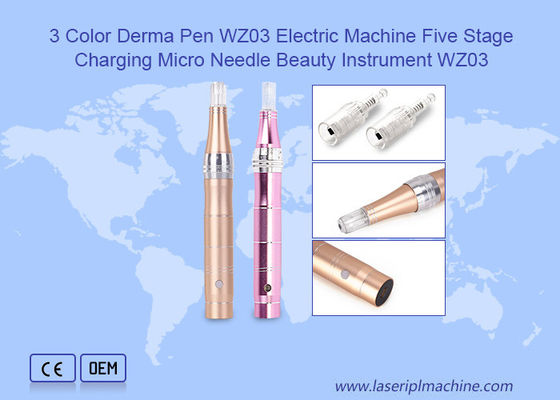 Guter Preis 3 Farbe Derma Pen Elektrische Maschine Fünf Stufe Ladung Mikro Nadel Schönheitsgerät Online